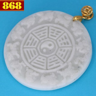 Mặt dây chuyền Bát Quái 12 con giáp 5 cm trắng