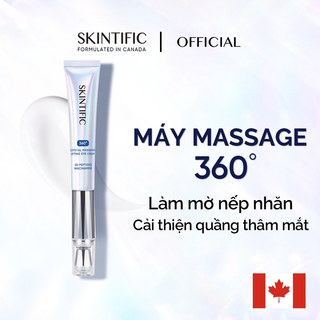 SKINTIFIC - Kem mắt nâng cơ đầu pha lê massage 360 độ