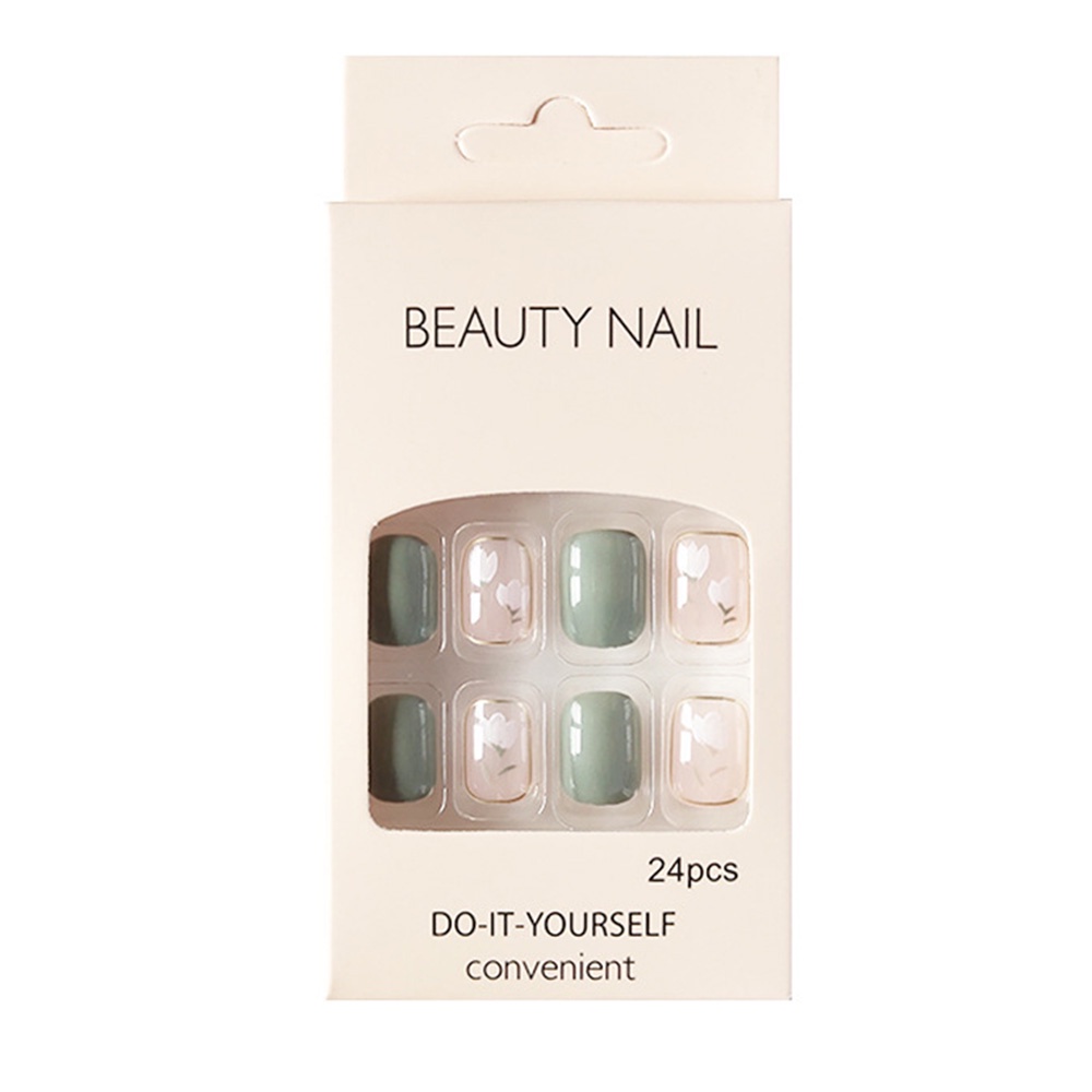 Bộ 24 móng tay giả YADORNOS họa tiết hoa xinh xắn cho nữ