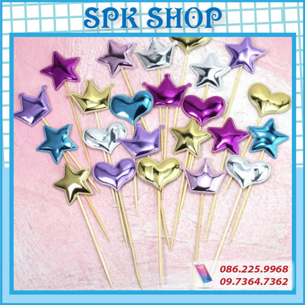 [FREESHIP❤️] Que cắm da phồng- Trang trí bánh sinh nhât bánh kem - SPK Shop | BigBuy360 - bigbuy360.vn