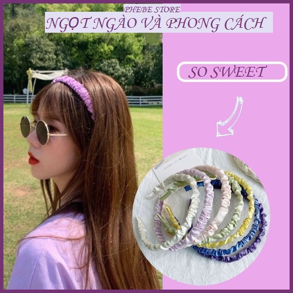 Băng đô vải lụa cài tóc nữ cho bé gái cute thời trang hàn quốc