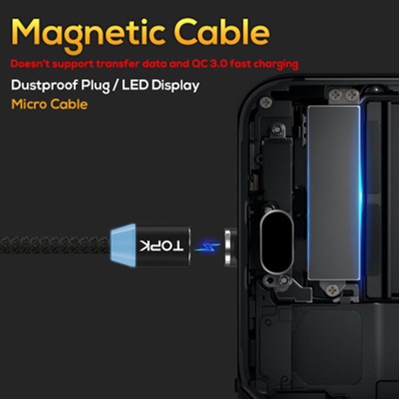 Cáp sạc hỗ trợ truyền dữ liệu tích hợp nam châm cổng Type C cho iPhone Android