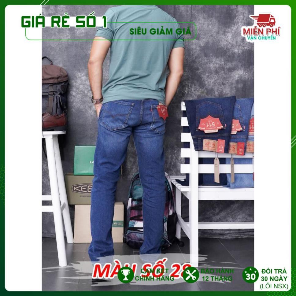 - Quần Bò Jeans Nam Levis 511 ống suông, co dãn, loại túi chéo Cambodia (mã 27-28-29)