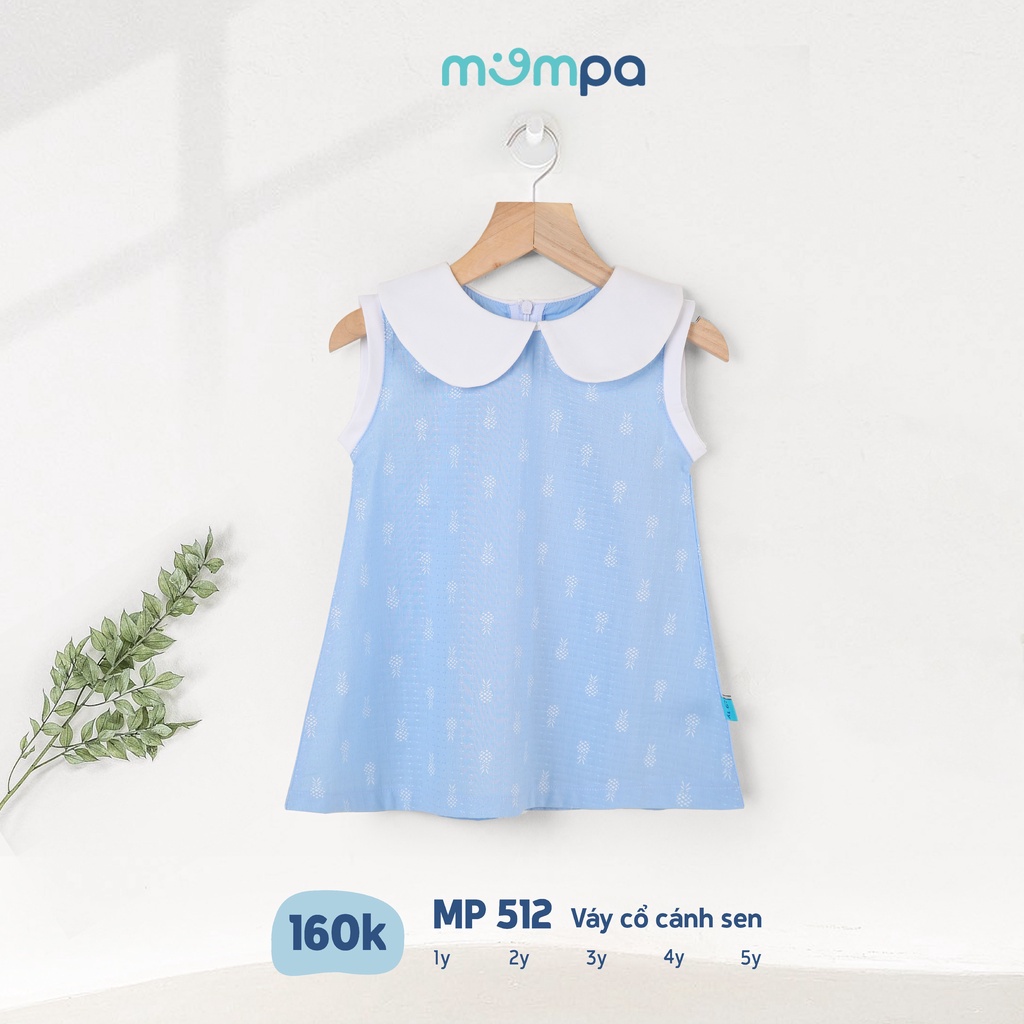 Váy bé gái Mompa 2 dây bèo 1-5 tuổi chất liệu cotton thoáng mát hè