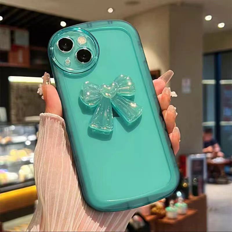 Ốp Điện Thoại Silicone TPU Mềm Trong Suốt Đính Nơ Mắt To 3D Cho Iphone 7G 8G SE 2020 7P 8P 13 12 11 Pro Max XS Max XR X XS