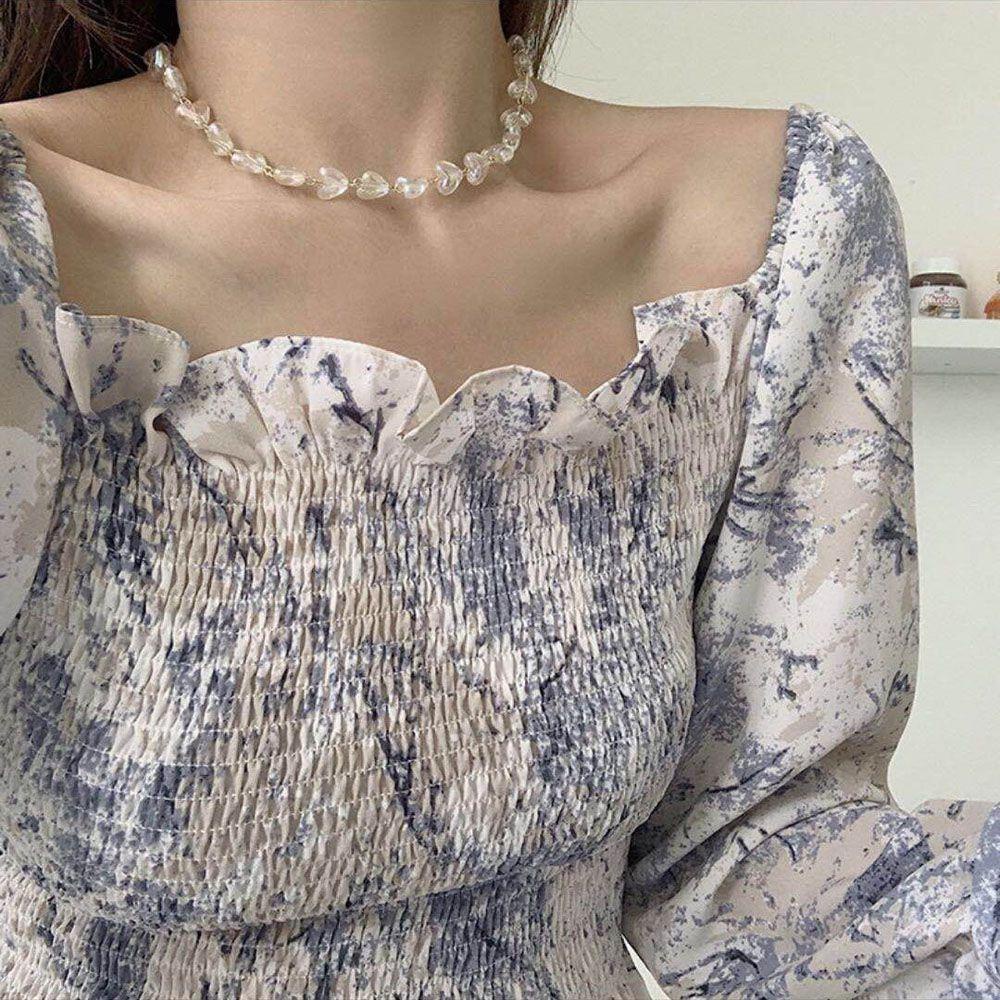 Set 2 Dây Chuyền Mặt Đá Thạch Anh Trong Suốt Màu Gradient Thời Trang Ngọt Ngào Cho Nữ