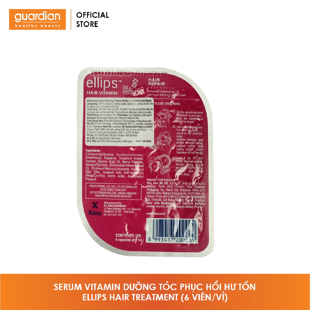 Viên Dưỡng Phục Hồi Tóc Hư Tổn Ellips Hair Vitamin With Pro-Keratin Complex 1ml x 6 viên | BigBuy360 - bigbuy360.vn