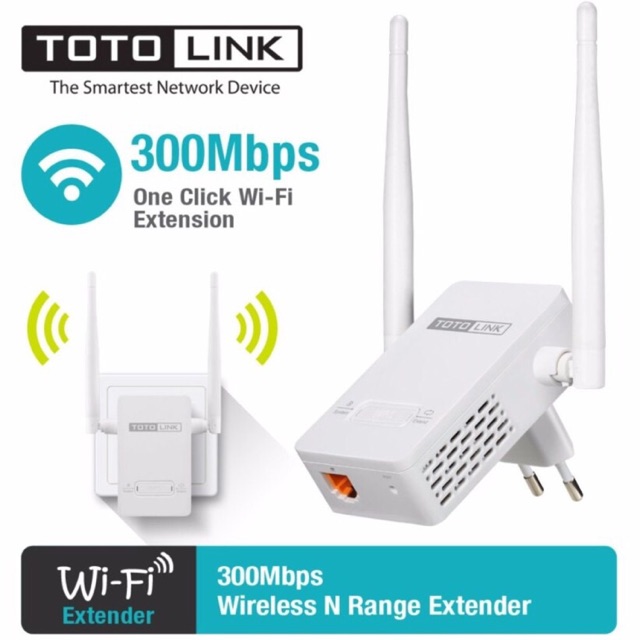 Bộ kích sóng wifi totolink ex200 cắm điện trực tiếp 220V với độ kích sóng xiên tường cực mạnh