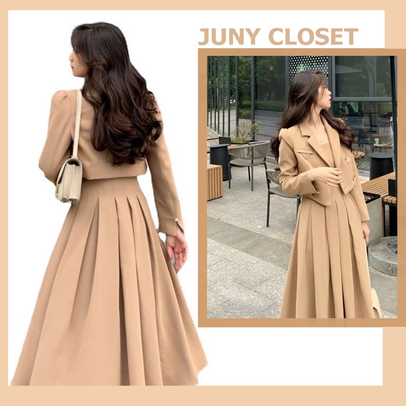 sét vest nữ phong cách Hàn Quốc Áo blazer  váy cúp ngực | BigBuy360 - bigbuy360.vn