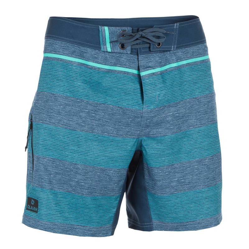 Quần short lướt ván ngắn Decathlon OLAIAN 500 - Kẻ xanh dương size L