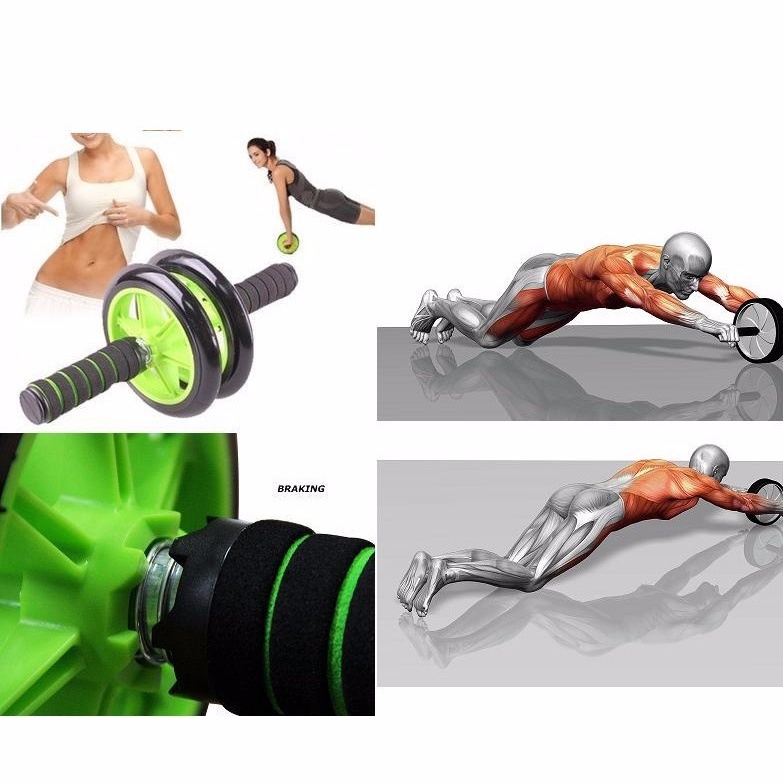 Dụng cụ tập gym thể dục thể thao con lăn tập bụng 2 bánh, máy tập cơ bụng con lăng ab tại nhà TẶNG thảm lót gối dieuphan