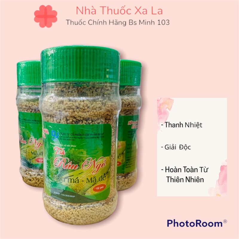 TRÀ RÂU NGÔ RAU MÁ THANH NHIỆT CỚ THỂ MÁT GAN, GIẢI ĐỘC - LỌ 150g