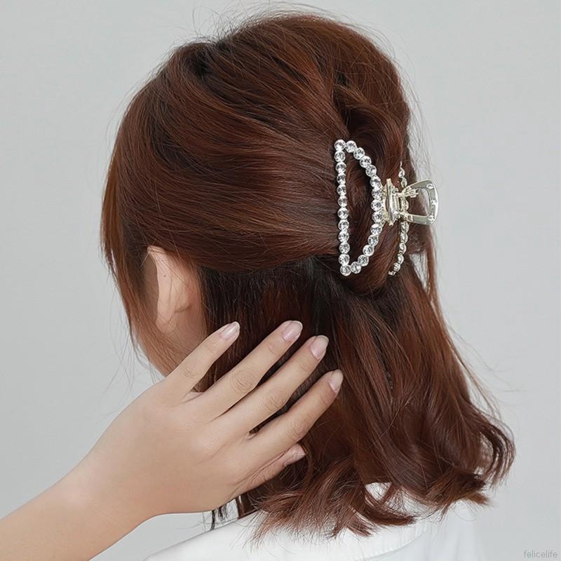 Kẹp tóc móng vuốt đính hạt giả ngọc trai phong cách Hàn Quốc