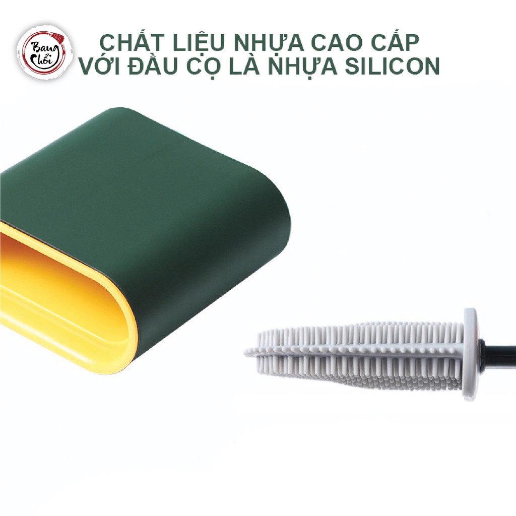 Chổi cọ nhà vệ sinh silicon BANG CHỔI cọ toilet tiện lợi 2 lớp màu mẫu mới 2020 PT-CVS