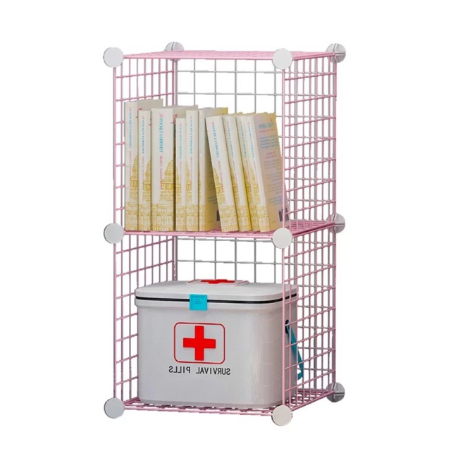 KỆ LƯỚI SẮT DECOR, TRANG TRÍ 2 Ô ĐỰNG ĐỒ TIỆN DỤNG