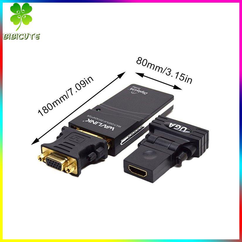 [Fast delivery] USB 3 in 1 graphics adapter converter USB 2.0 supporting DVI/VGA/HDMI display converter DVI Cable Black