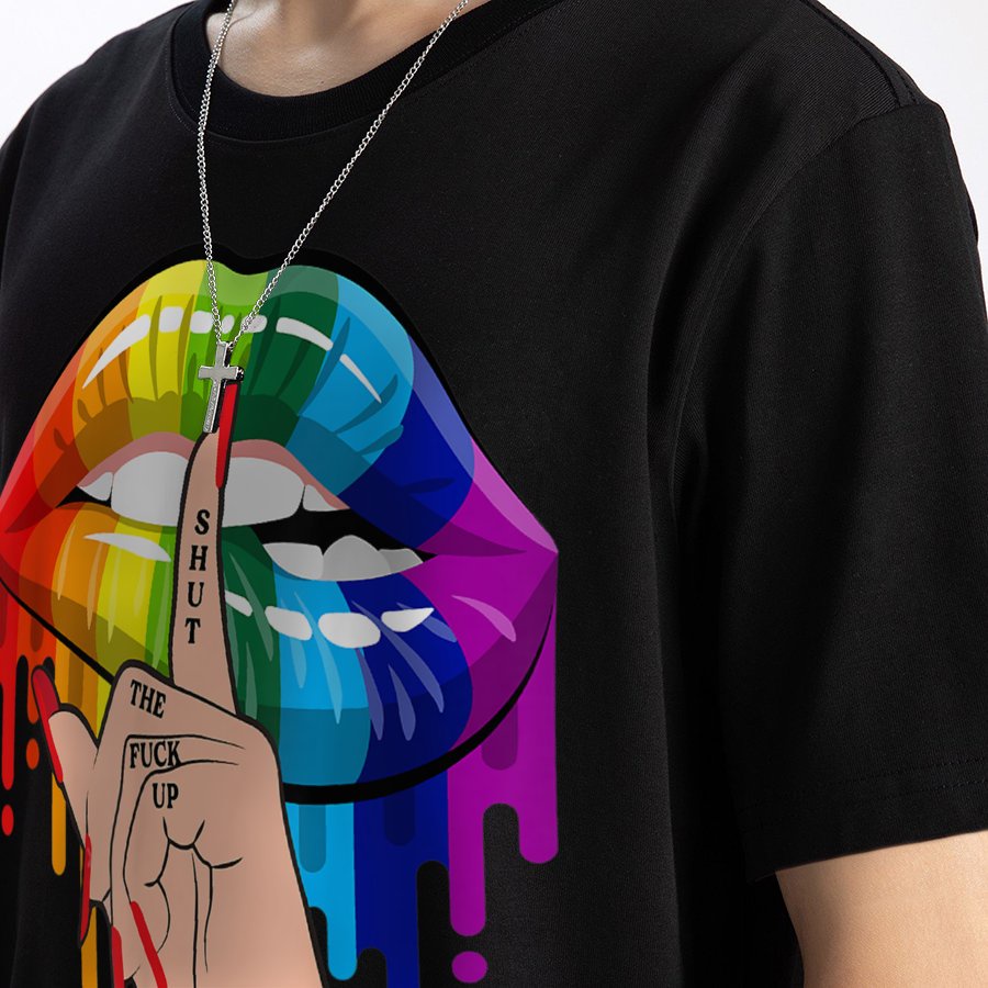 Áo Thun Môi 7 Màu Im Lặng - Phông Unisex Nam Nữ LGBT Áo Cặp Bi Gay Les Chính Hãng MVR KK6009
