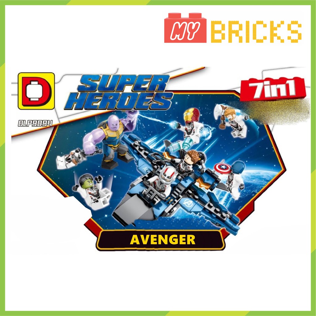 Combo 8 nhân vật siêu anh hùng du hành thời gian Avenger Endgame Marvel - Non lego - MR8016