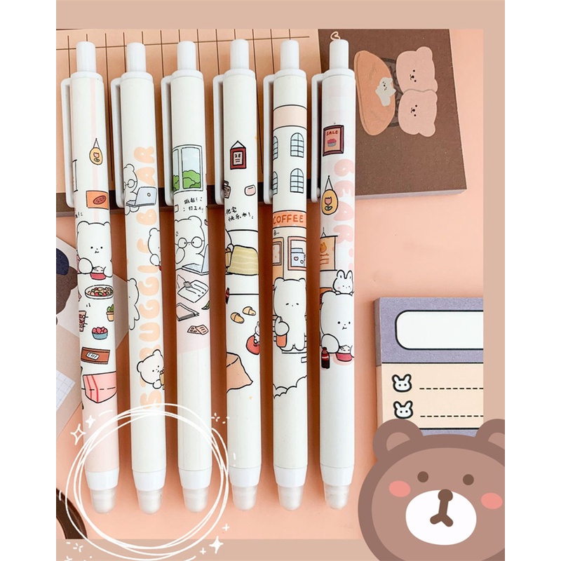 Bộ bút viết mực gel 6 kiểu xóa được cao cấp cho học sinh