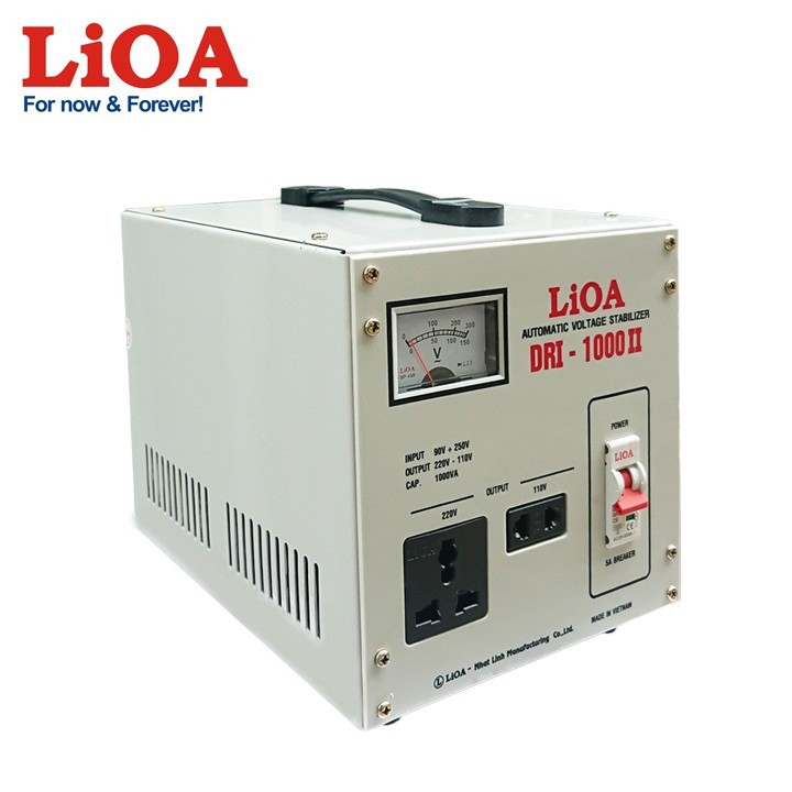 ỔN ÁP LIOA DRI 1000II 1KVA,BIẾN THẾ 220V-110V LIOA DẢI ĐIỆN 90V-250V