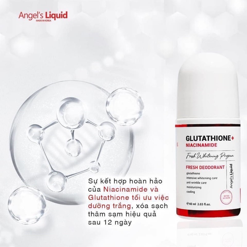 Lăn khử mùi Glutathione Fresh Up Whitening Angel’s Liquid