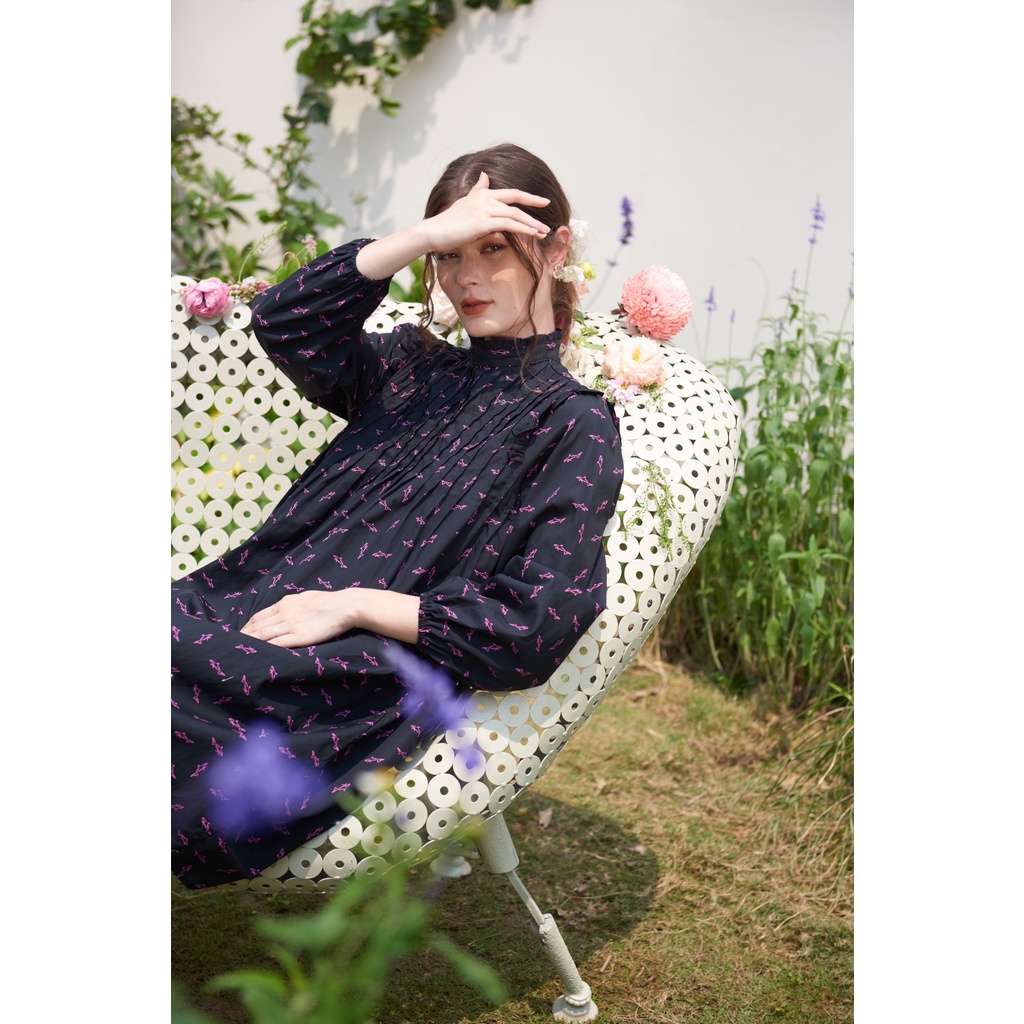 TIFFANY STUDIOS - Đầm Baby Doll Cổ Tròn Phong Cách Pháp Thanh Lịch - CHARLOTTE DRESS