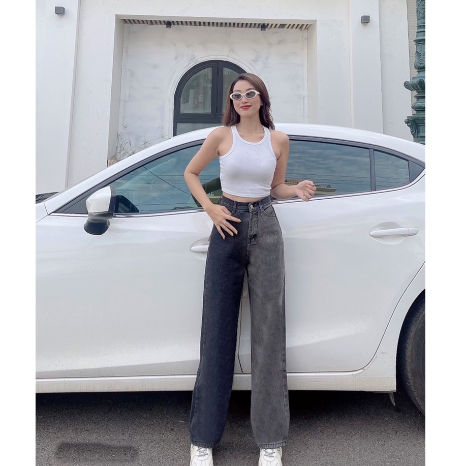 [ VIDEO+FREESHIP ] QUẦN JEAN ỐNG RỘNG NỮ LƯNG CAO LAI CUỐN 2 ỐNG 2 MÀU XÁM ĐẬM NHẠT MỀM MỊN DÀY DẶN PHÁ CÁCH NITIQC