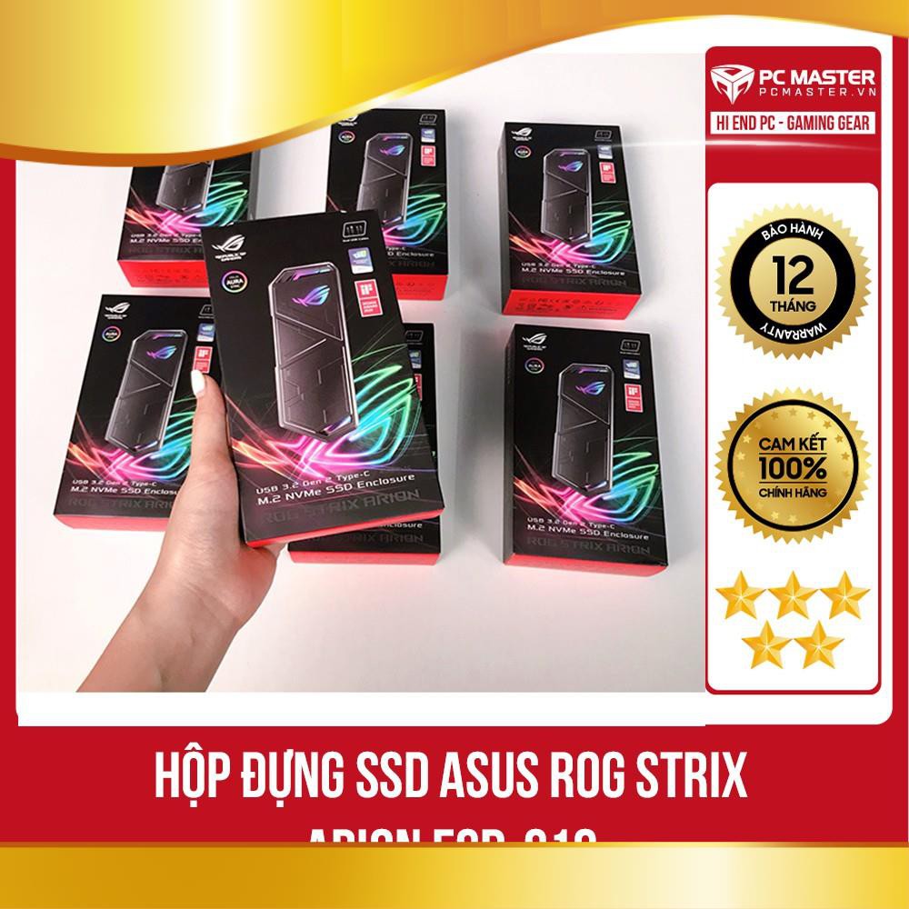 Box - Hộp đựng ổ cứng SSD ASUS ROG STRIX ARION ESD-S1C, LED RGB đồng bộ Aura Sync, Hàng chính hãn