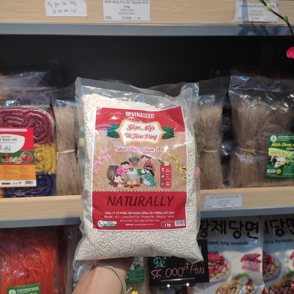 Gạo Nếp Cái Hoa Vàng 1Kg - Gạo Mới Dẻo Thơm Không Lại Gạo Loại Đặc Biệt | Meta FreshGo