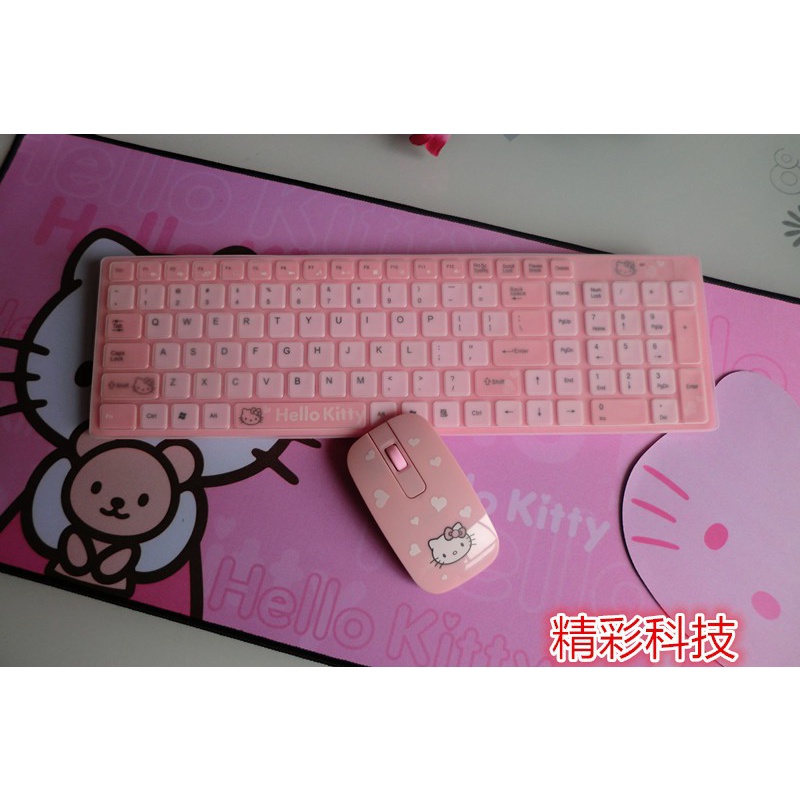 Bộ Bàn Phím + Chuột Không Dây Hình Hello Kitty Cho Asus Lenovo Apple Samsung Hp