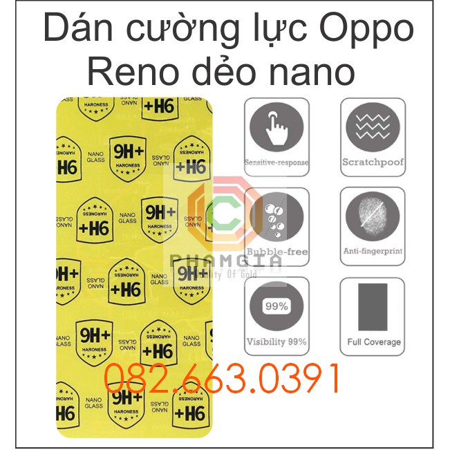 Dán cường lực Oppo Reno dẻo nano