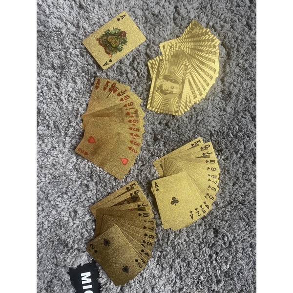 Bộ bài Tây mạ vàng cao cấp 24k chống thấm nước. Tú lơ khơ