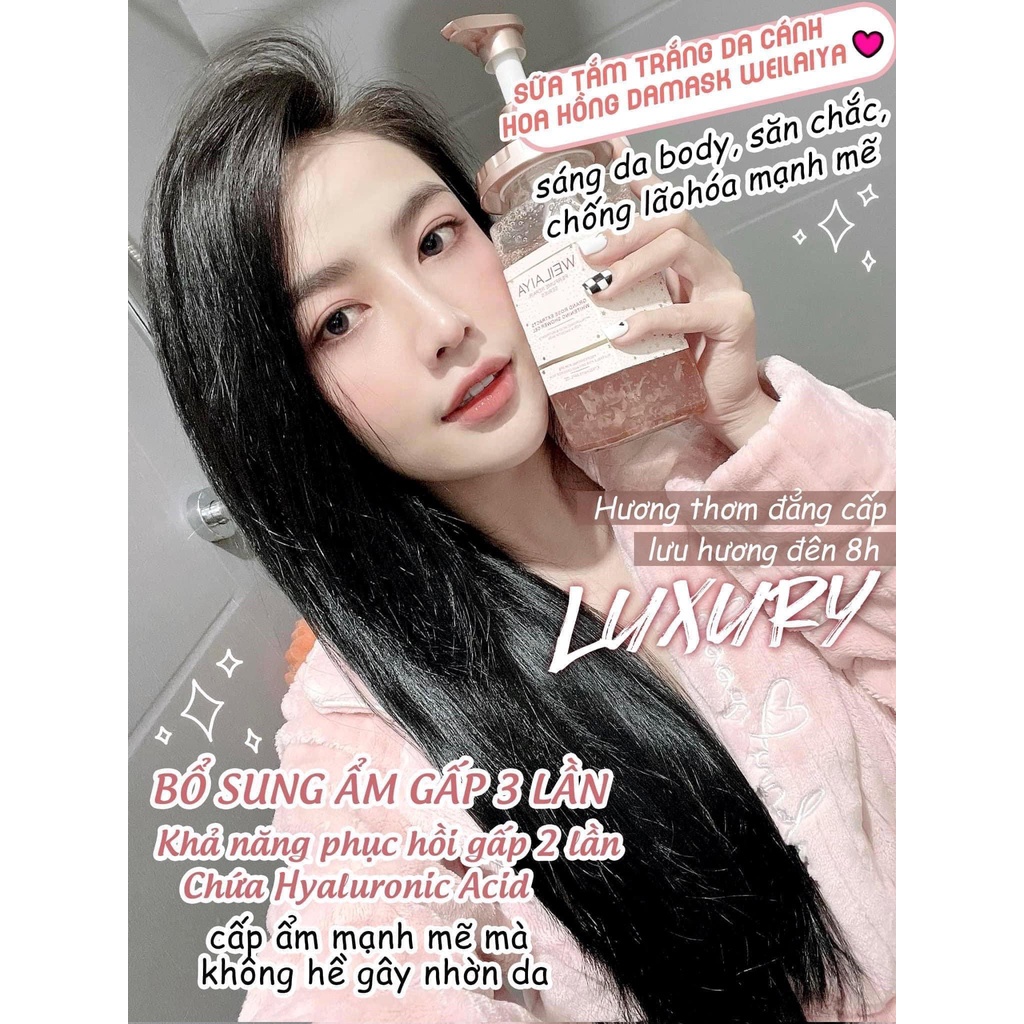Sữa Tắm Trắng Da Weilaiya Hoka Sữa Tắm Hương Nước Hoa Thơm Lâu Cho Da Nhạy Cảm