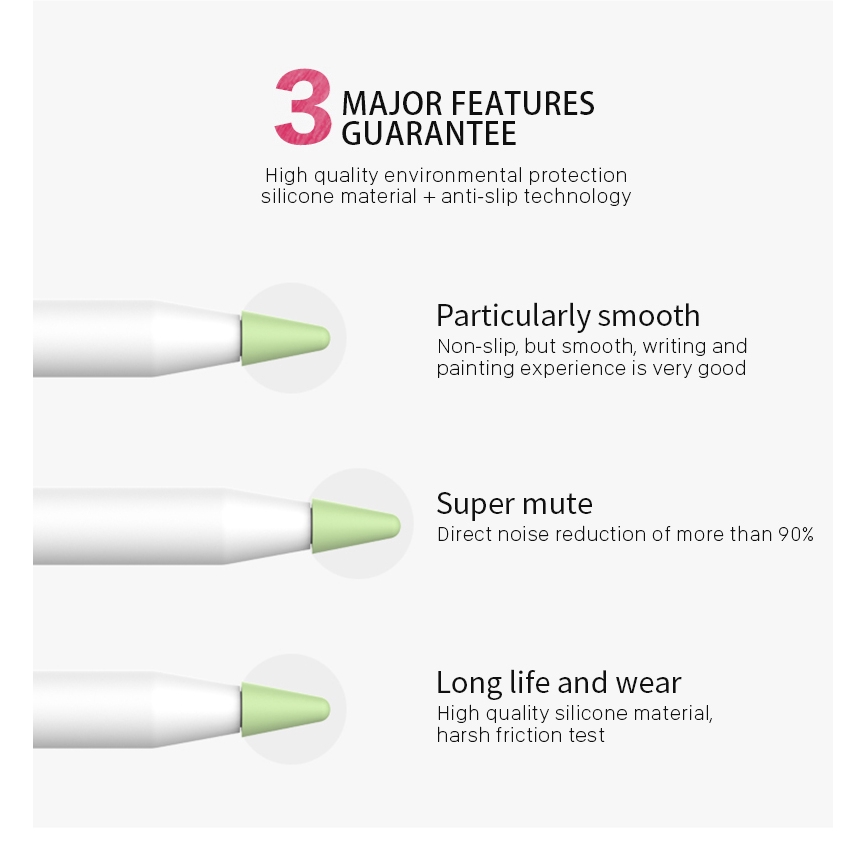 Bộ 8 nắp bọc bảo vệ đầu bút cảm ứng Apple Pencil 1 2 bằng silicon thay thế tiện dụng