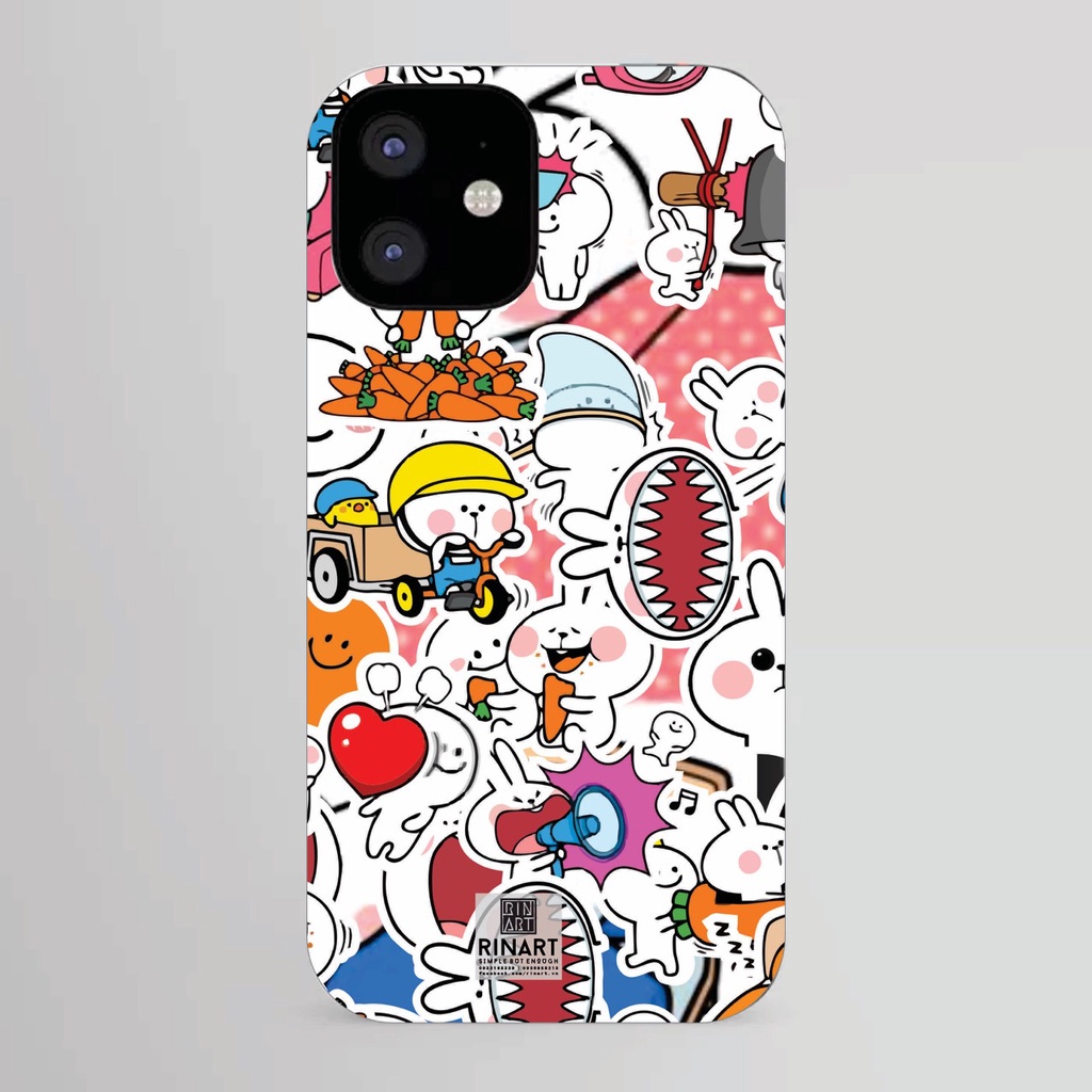 STICK49 - BỘ 50 STICKERS THỎ COUPLE SIÊU CUTE