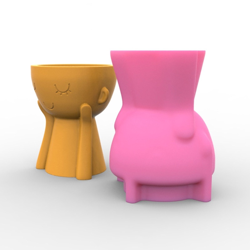 Khuôn Silicon Làm Chậu Hoa Sen Đá Hình Bé Trai DIY