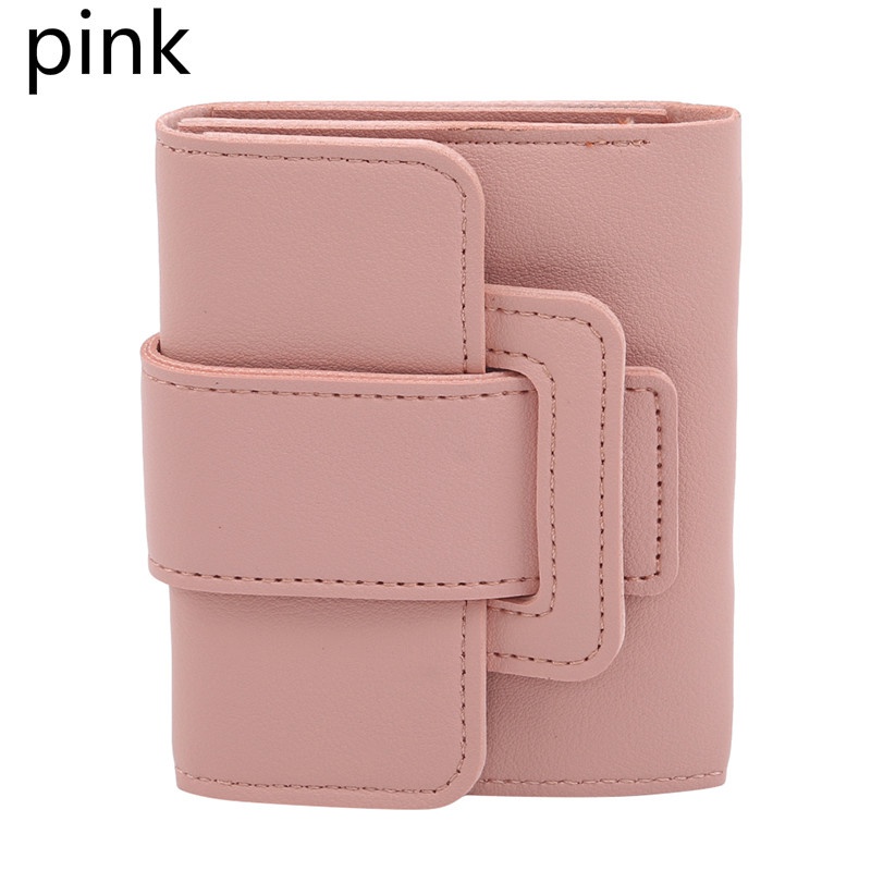 Women Fashion Wallet Pure Color Drawstring Simple Multilayer Coin Purse