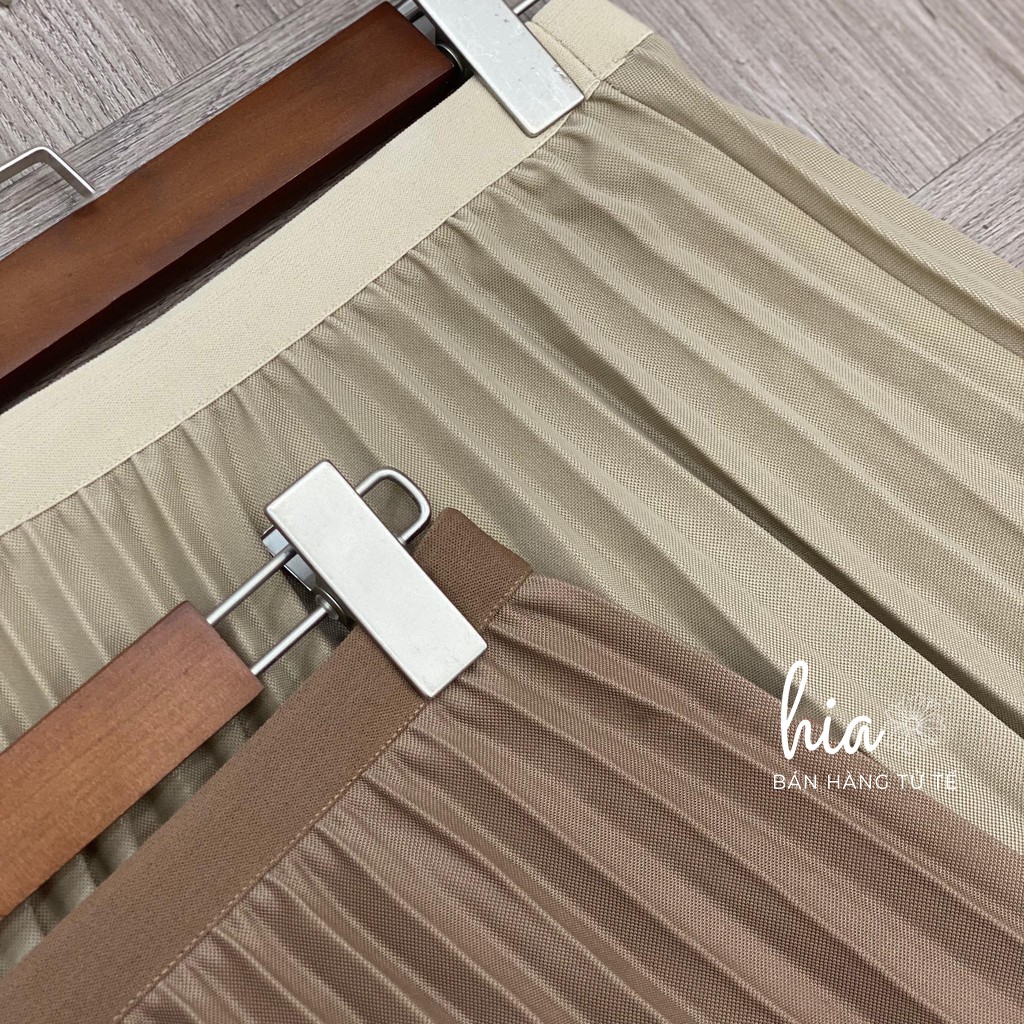 Chân váy xếp li trơn cạp chun dày dặn phối với mọi loại áo | BigBuy360 - bigbuy360.vn