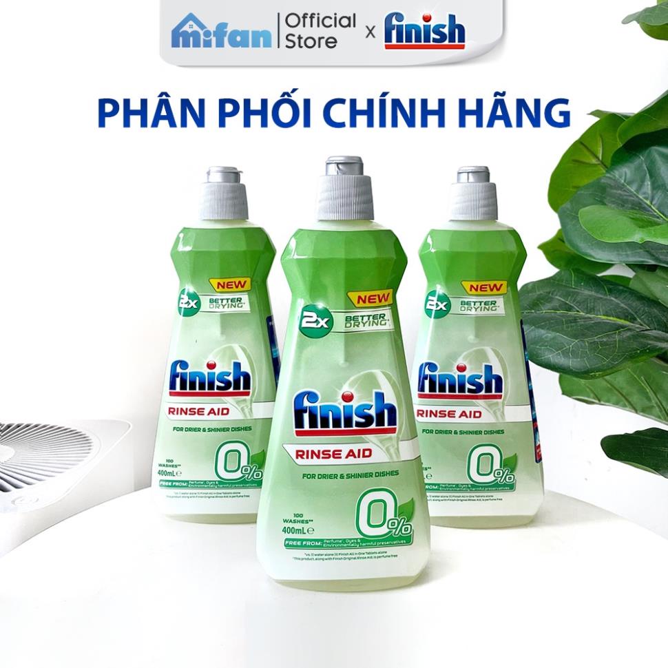 Nước Làm Bóng Finish 0% Eco 400ml - Dùng Cho Máy Rửa Bát Sinh Học An Toàn Không Hoá Chất - MIFAN