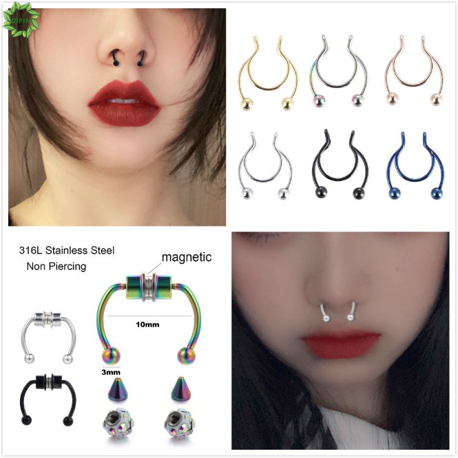 Set khuyên mũi nam châm có thể tái sử dụng