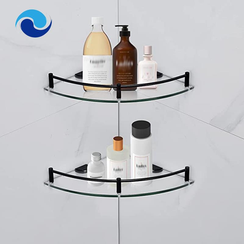 Kệ Kính Cường Lực Đựng Xà Phòng / Sữa Tắm Gắn Góc Tường Nhà Tắm