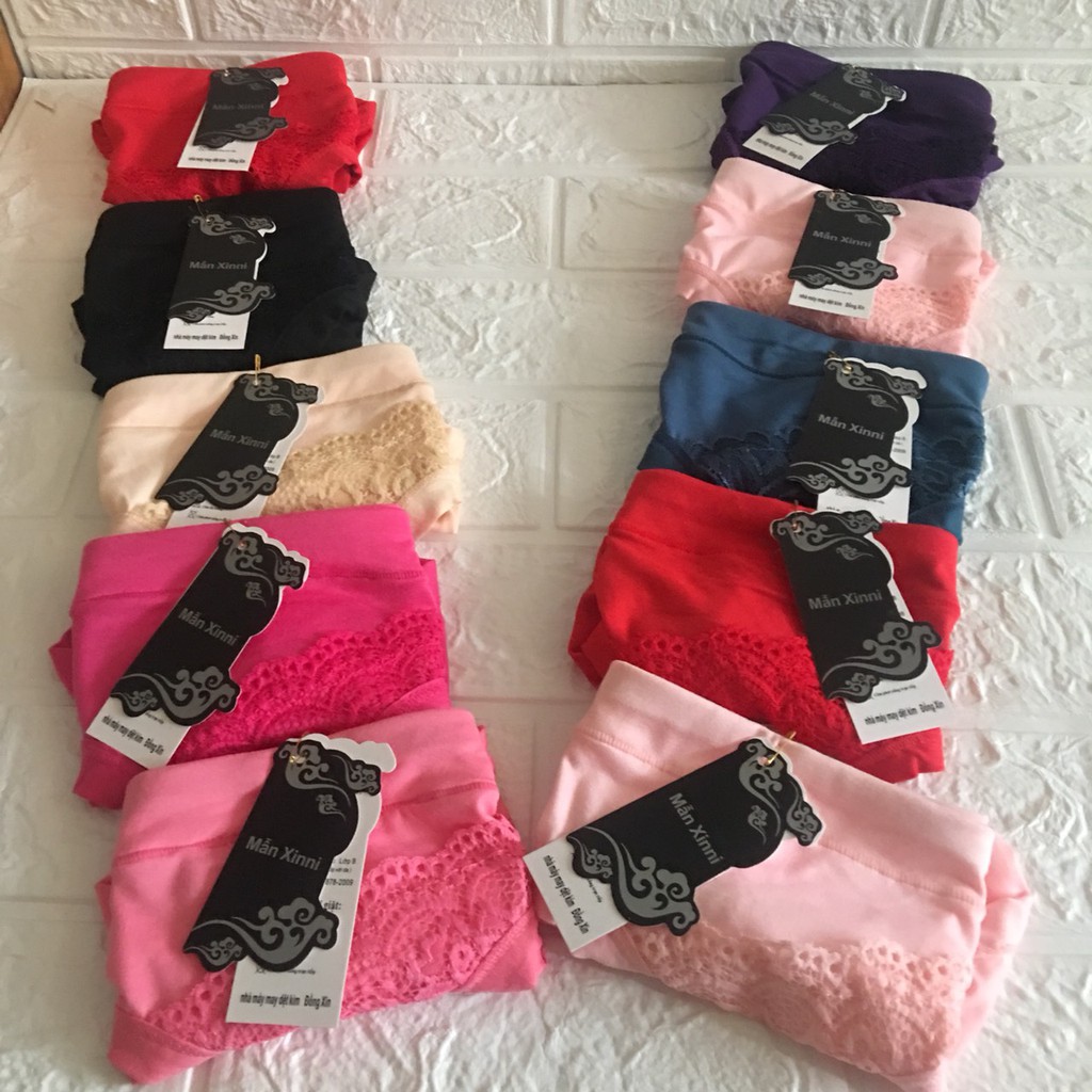 10 Quần Lót Nữ Cotton Ren Trước Nhiều Màu Sắc Siêu Đẹp FreeSize (42 kg - 55kg)