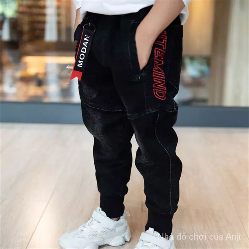 Children wearing jeans pants baby boys 2021 spring and autumn new pants kids baby boys trousers loose kids