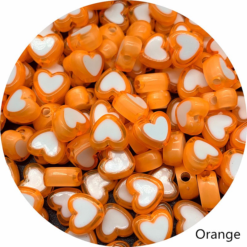 Bộ 50 Hạt Xỏ Hình Trái Tim 8mm Làm Trang Sức Thủ Công