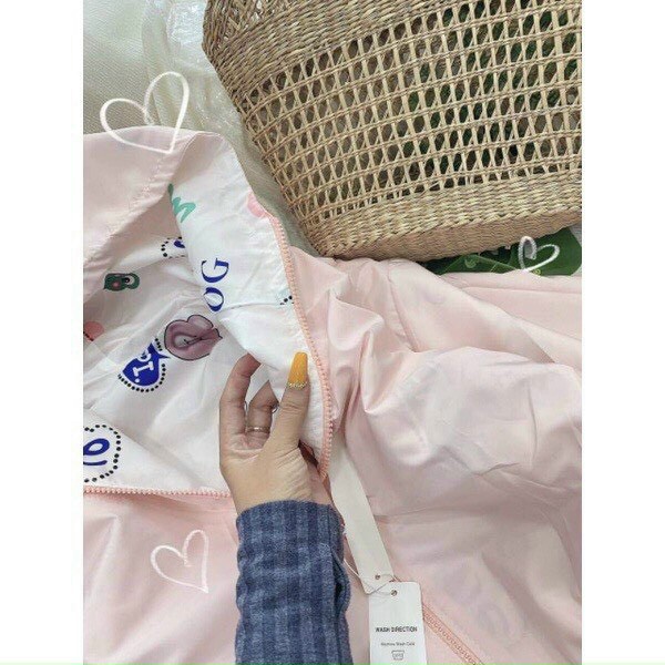Áo khoác dù 2 lớp cao cấp in hình dễ thương mặc được 2 lớp FREE SIZE