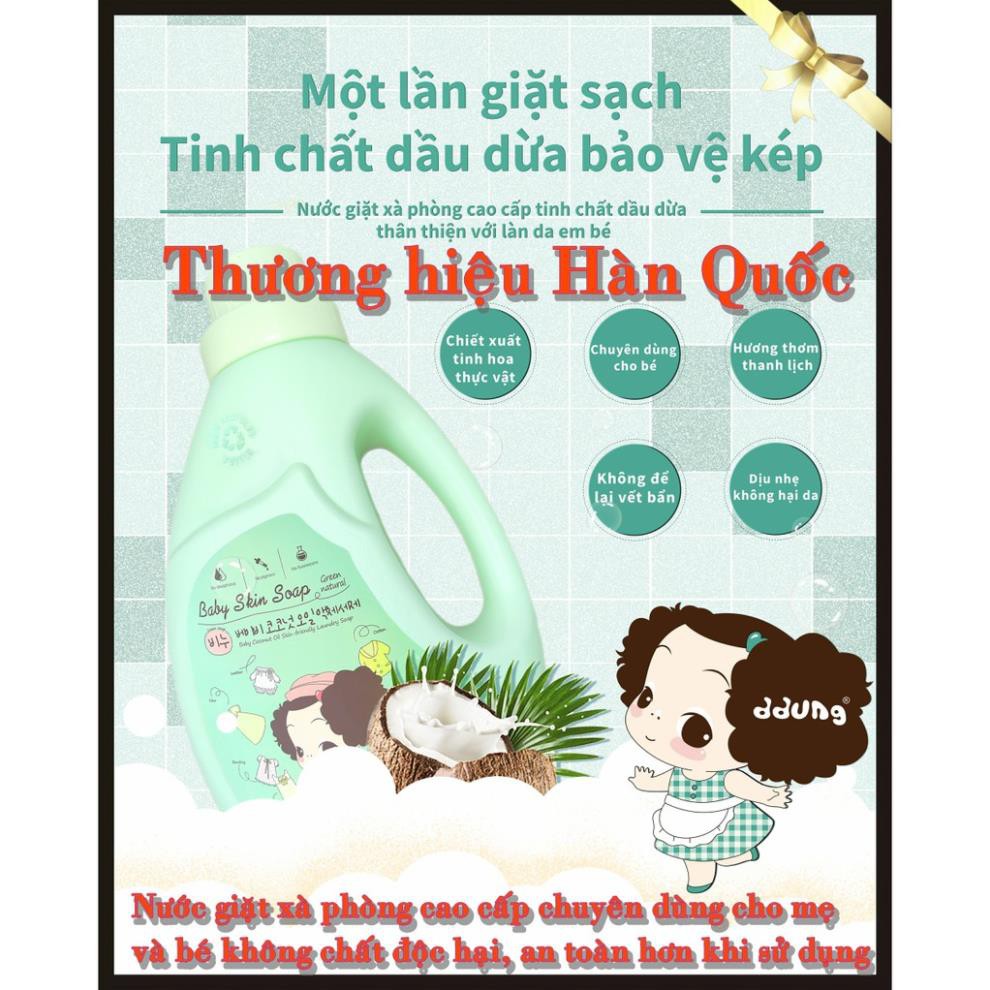 (Mua 1 tặng 6) Nước giặt xà phòng giặt mẹ&bé ddung Hàn Quốc,bột giặt,nước giặt xà bông giặt cho cả giặt máy và tay