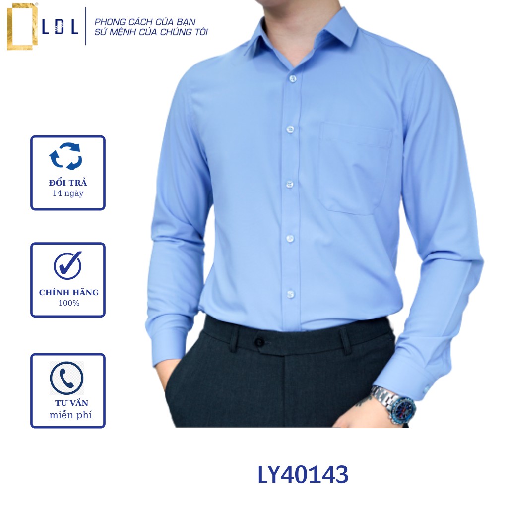 Áo sơ mi nam dài tay  LDL, sơ mi công sở cao cấp kiểu dáng đơn giản tinh tế và lịch sự dáng áo ôm vừa | BigBuy360 - bigbuy360.vn