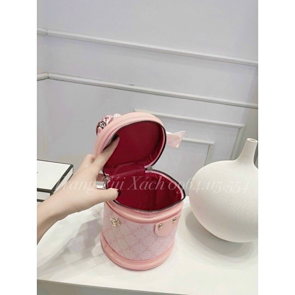 Túi Xách Nữ, Túi Cốp Tròn Đeo Chéo Cầm Tay Kèm Khăn Lụa Sang Chảnh TTX82