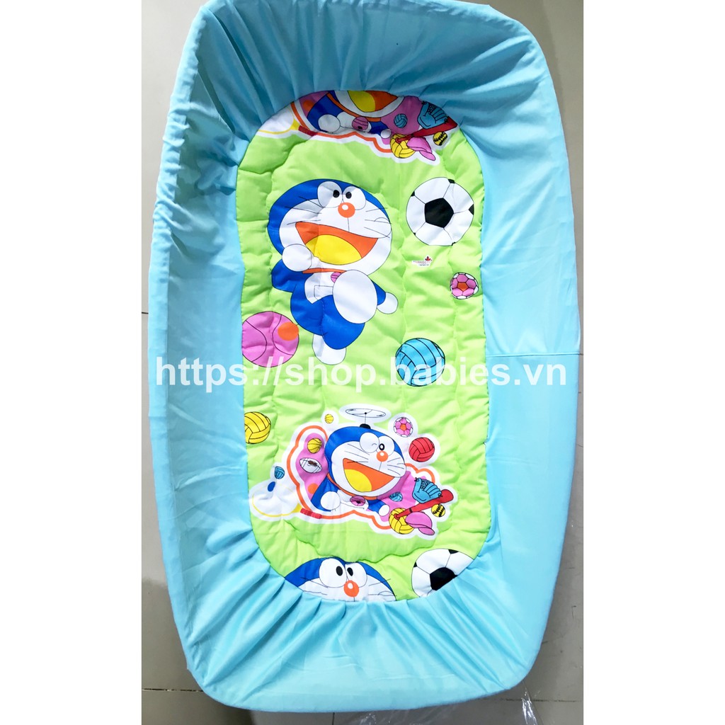 Nôi tre hun khói S3 90cm và nệm lót cotton Vietkids (cho bé sơ sinh, có thể đặt lên võng xếp)