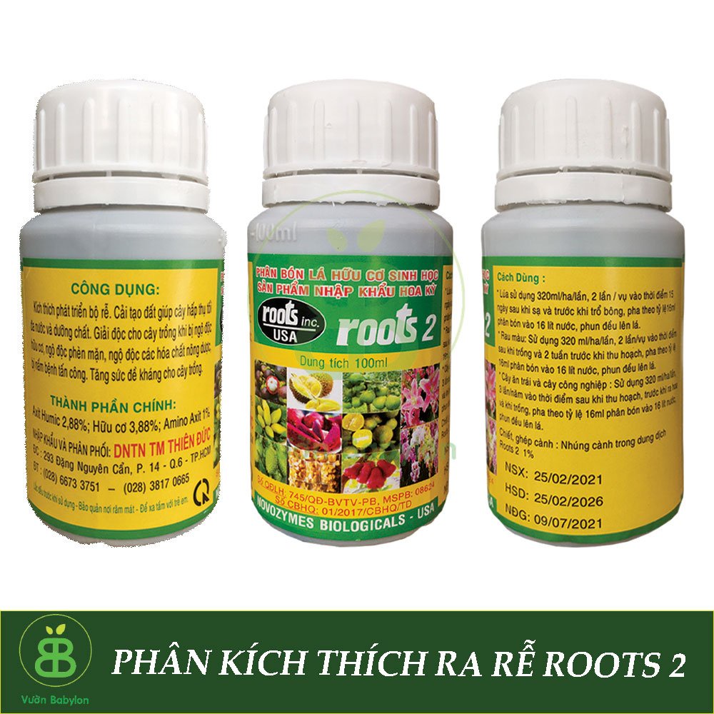 Chế phẩm Siêu kích rễ Roots 2 (hàng Mỹ) Chai 100ml - Kích Ra rễ cực mạnh